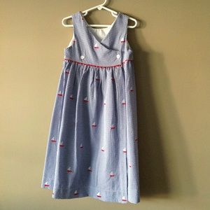 Seersucker Sailboat Nautical Wrap Dress sz6